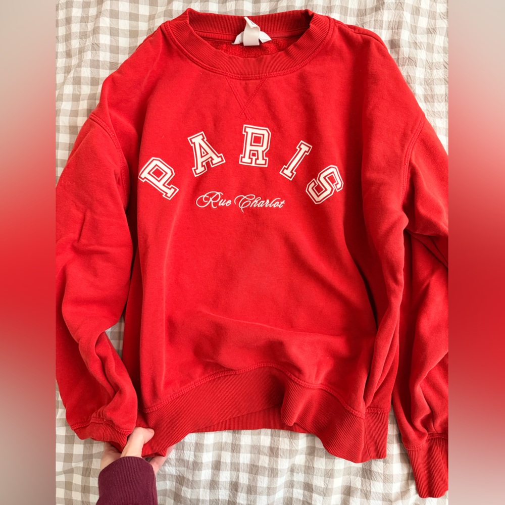H&M Vibrant Red Crew Neck Sweater
